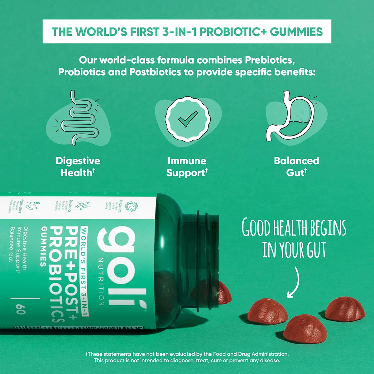 Gomitas 3 en 1 Goli Probiotic