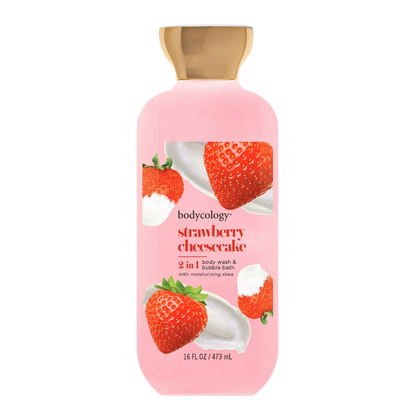 Gel de Baño & Baño de Burbujas 2 en 1 Bodycology Strawberry Cheesecake