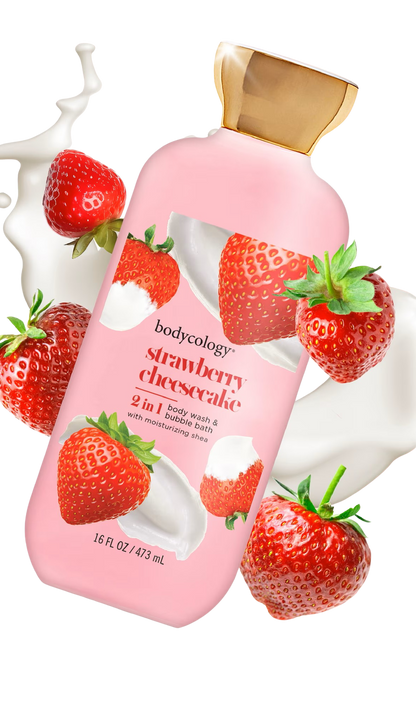 Gel de Baño & Baño de Burbujas 2 en 1 Bodycology Strawberry Cheesecake