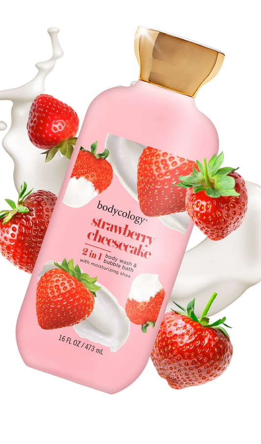 Gel de Baño & Baño de Burbujas 2 en 1 Bodycology Strawberry Cheesecake